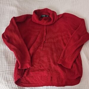 Lauren Ralph Lauren Red Cowl Neck Sweater